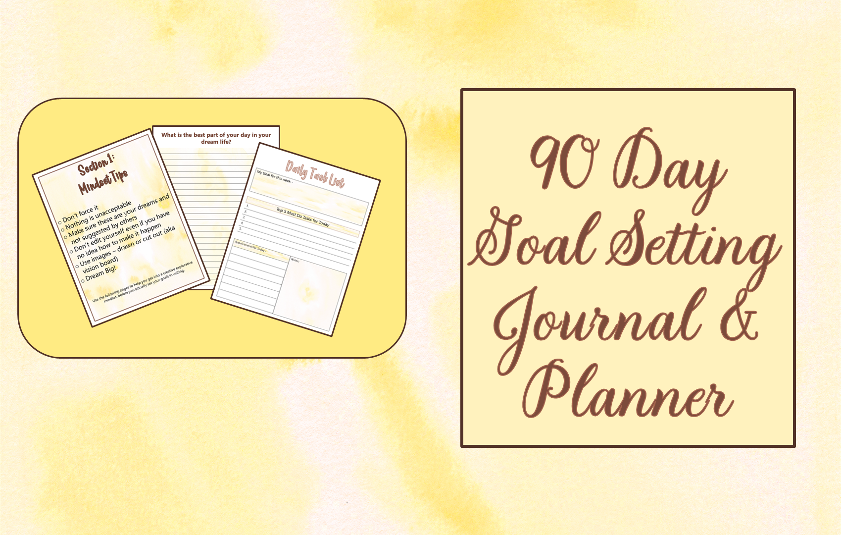 90 Day Goal Setting Journal & Planner Cover Image