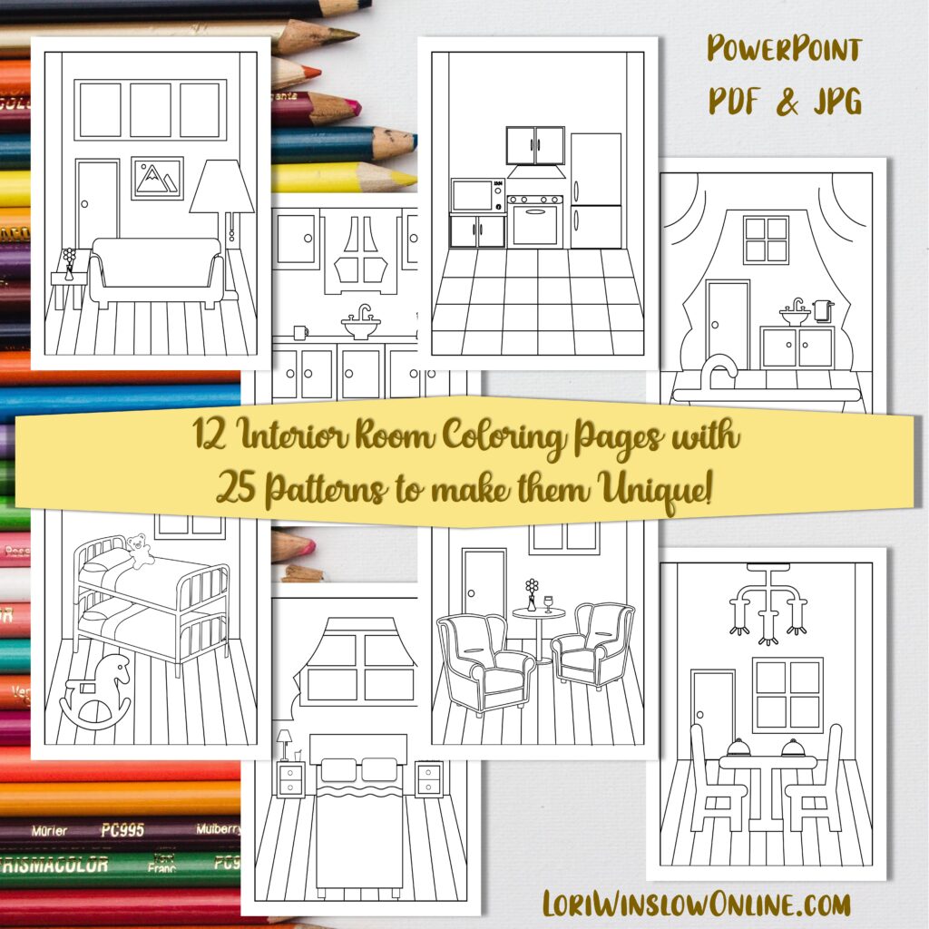 mockup of editable coloring page pack