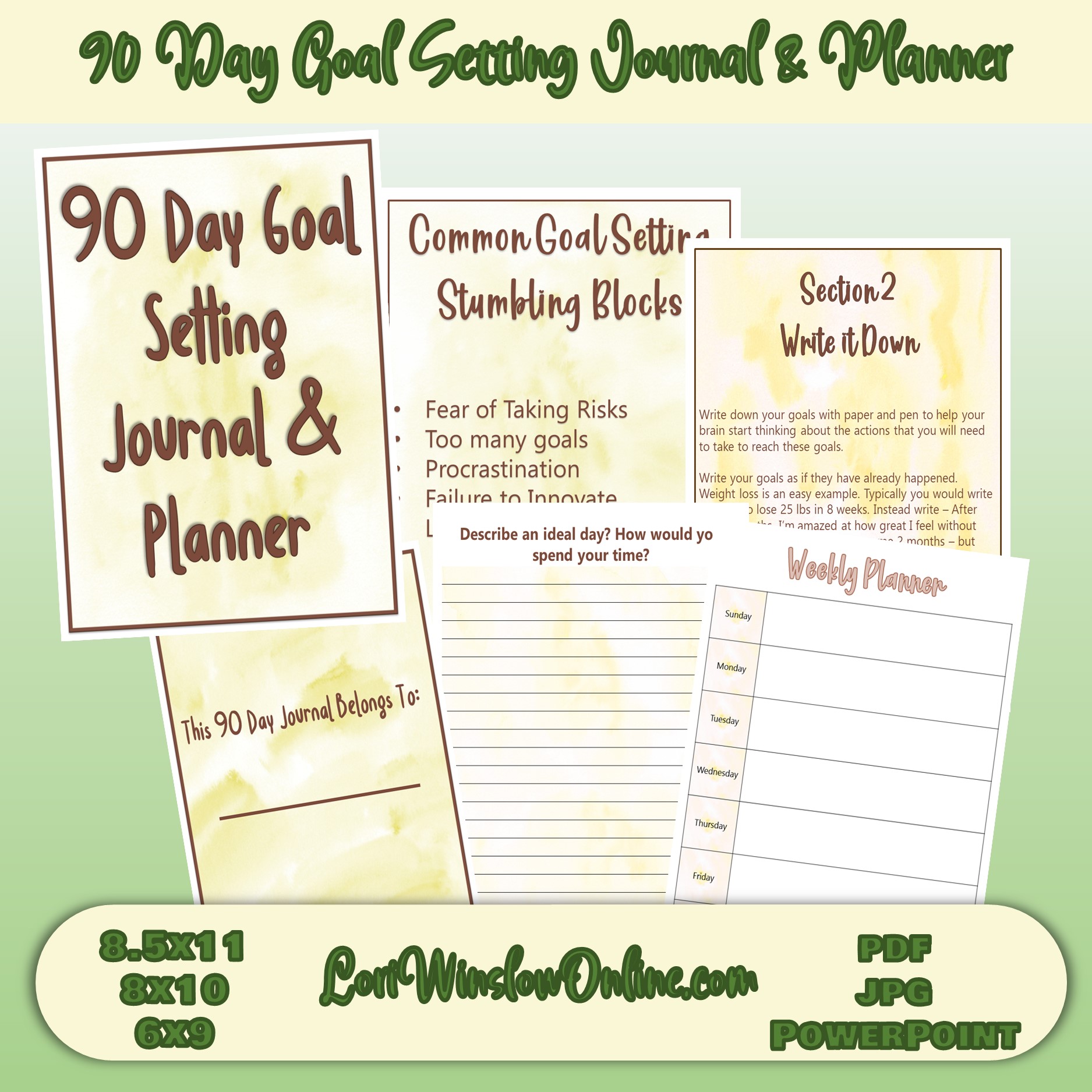 90 Day Goal Setting Planner Product Image