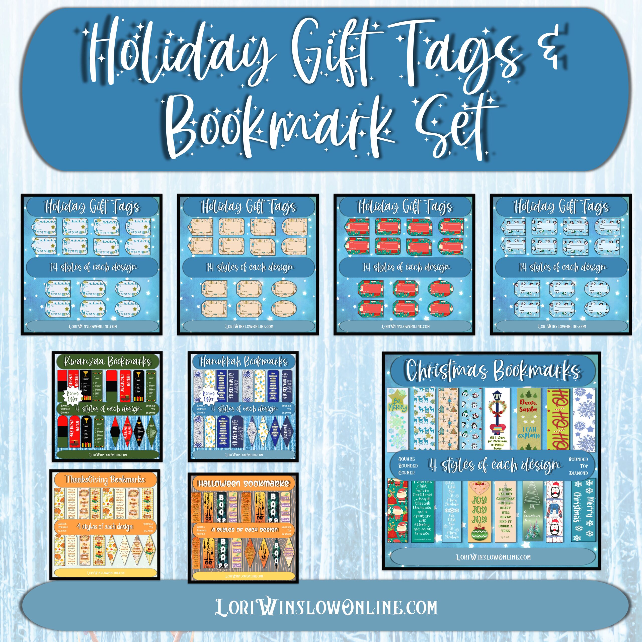 Set of Gift Tag and Bookmarks Sales graphic
