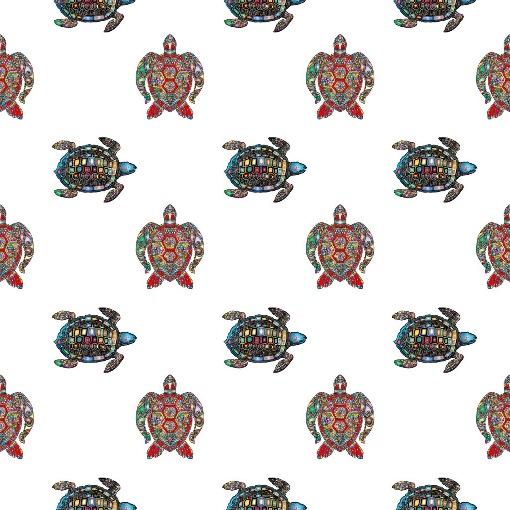 Seamless Sea Turtle digital paper example