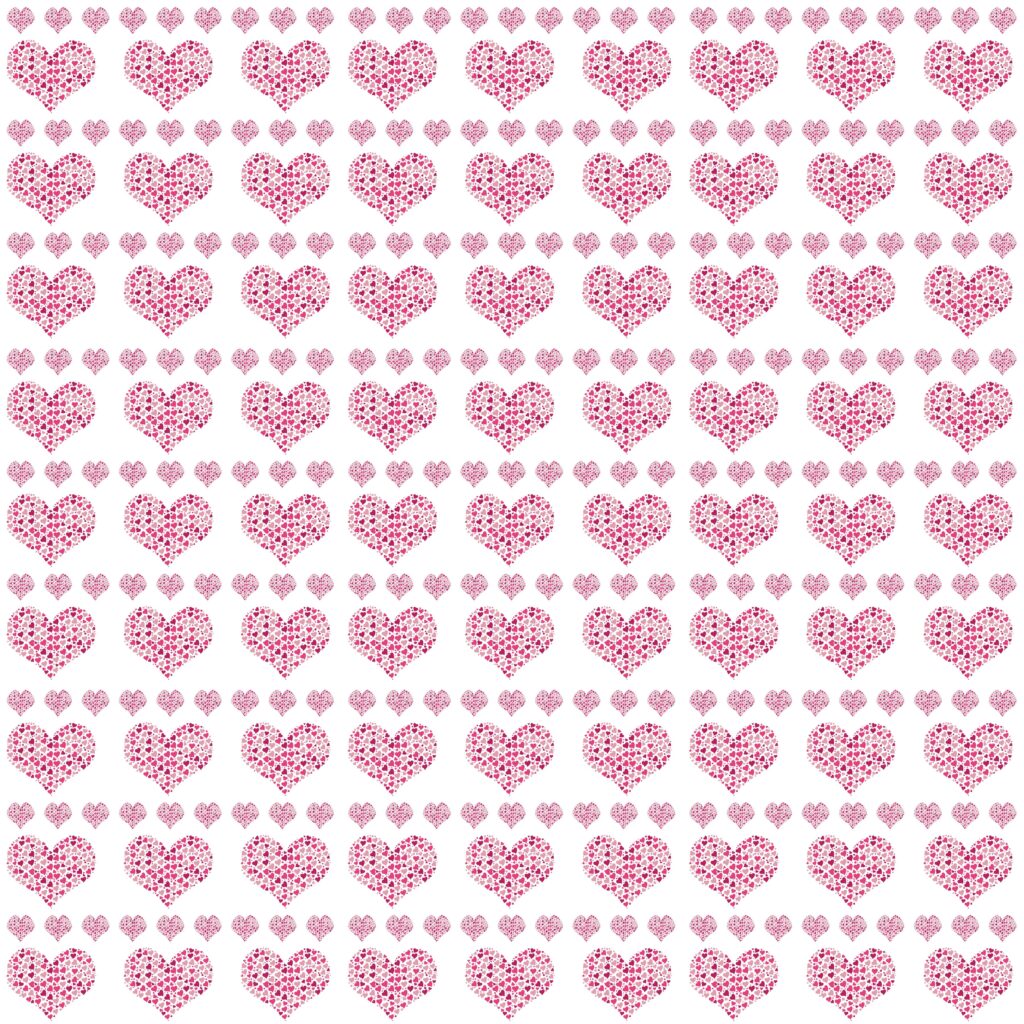 Seamless pink heart pattern digital paper example