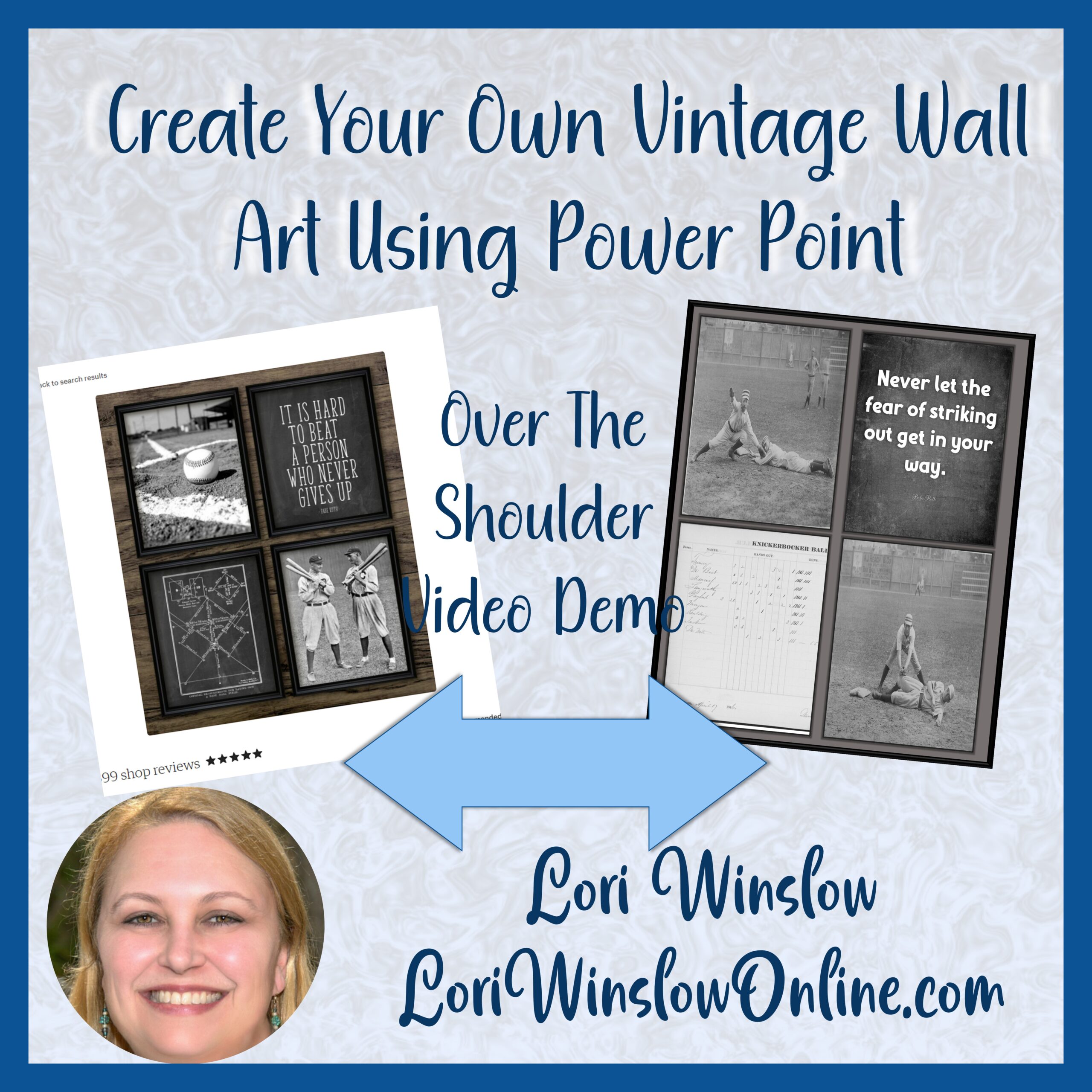 Vintage wall art baseball collage example