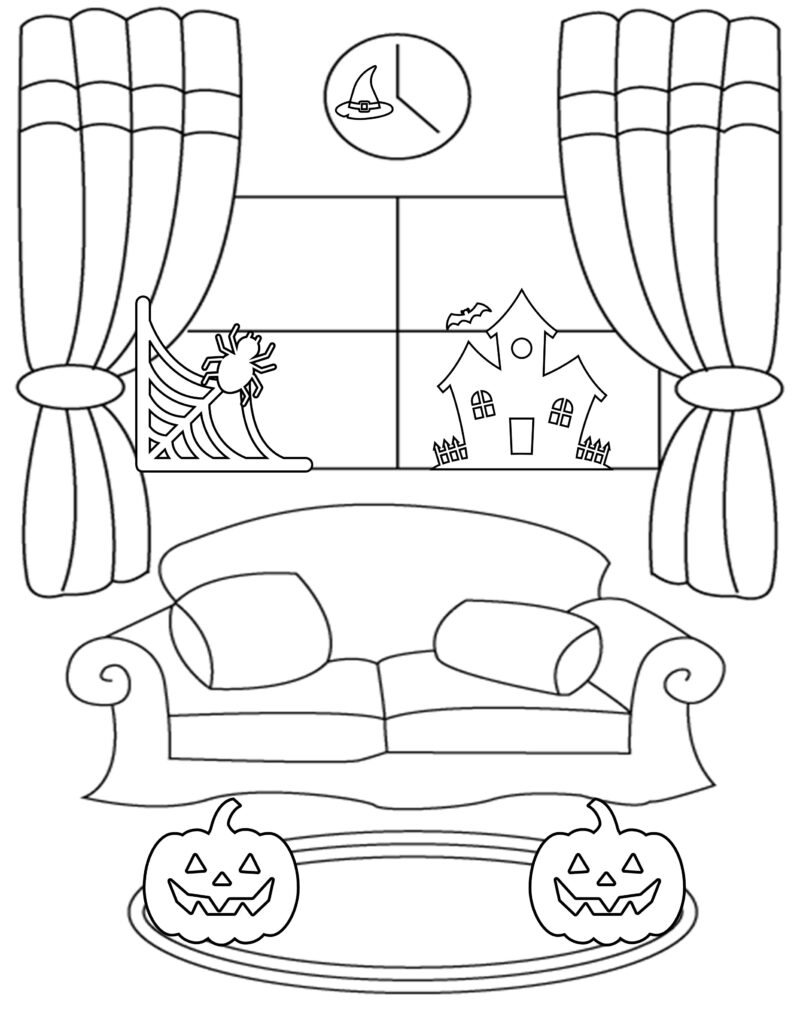 Halloween coloring page example