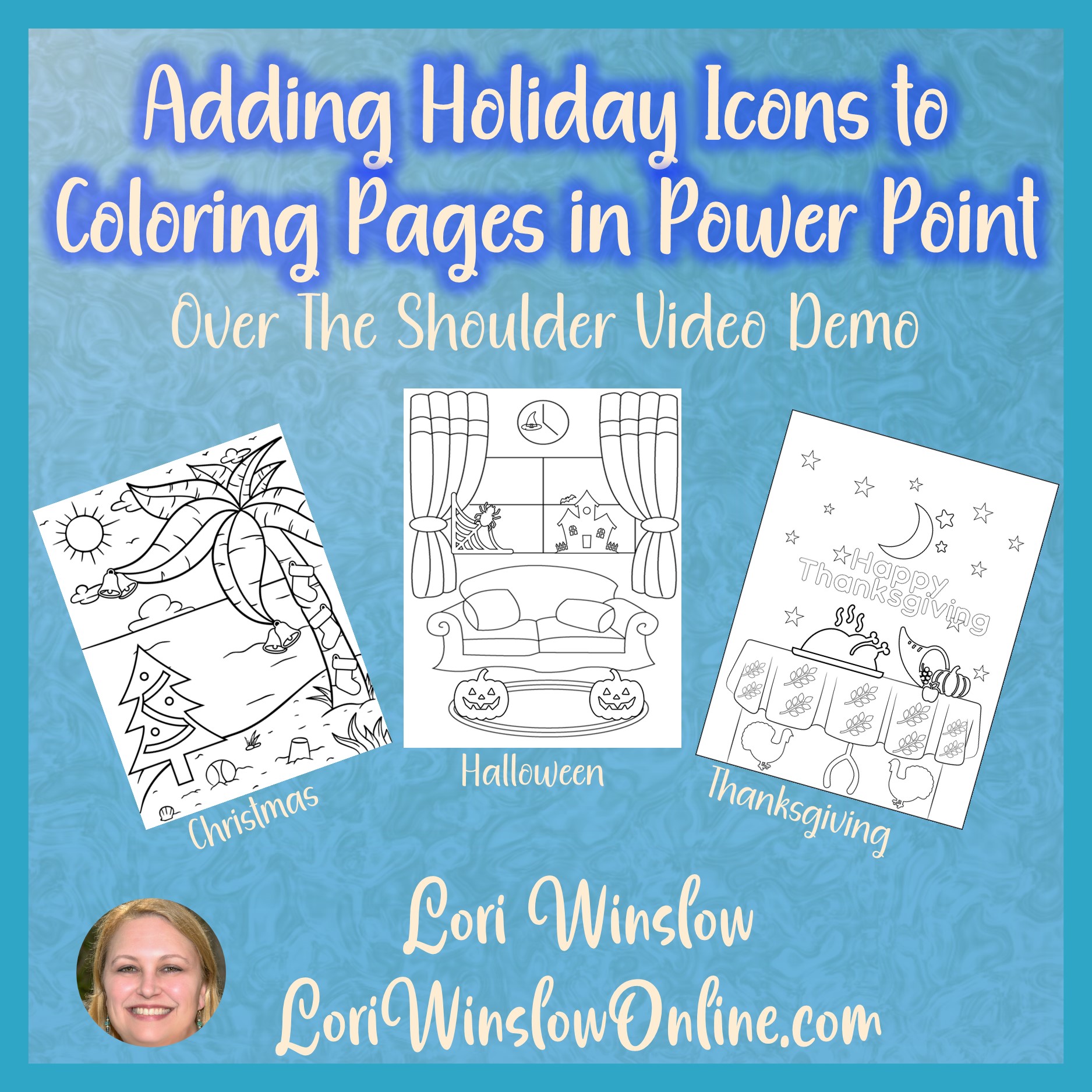 using holiday icons to coloring pages in power point
