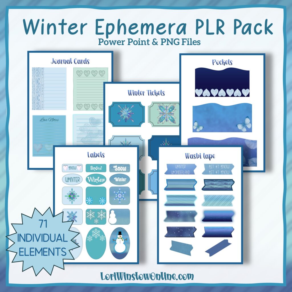 Winter Ephemera PLR Pack mockup