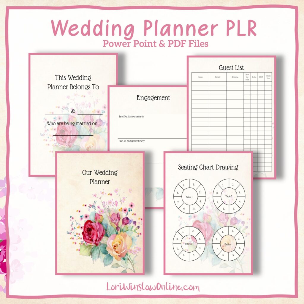 Rose Bouquet Wedding Planner Mockup