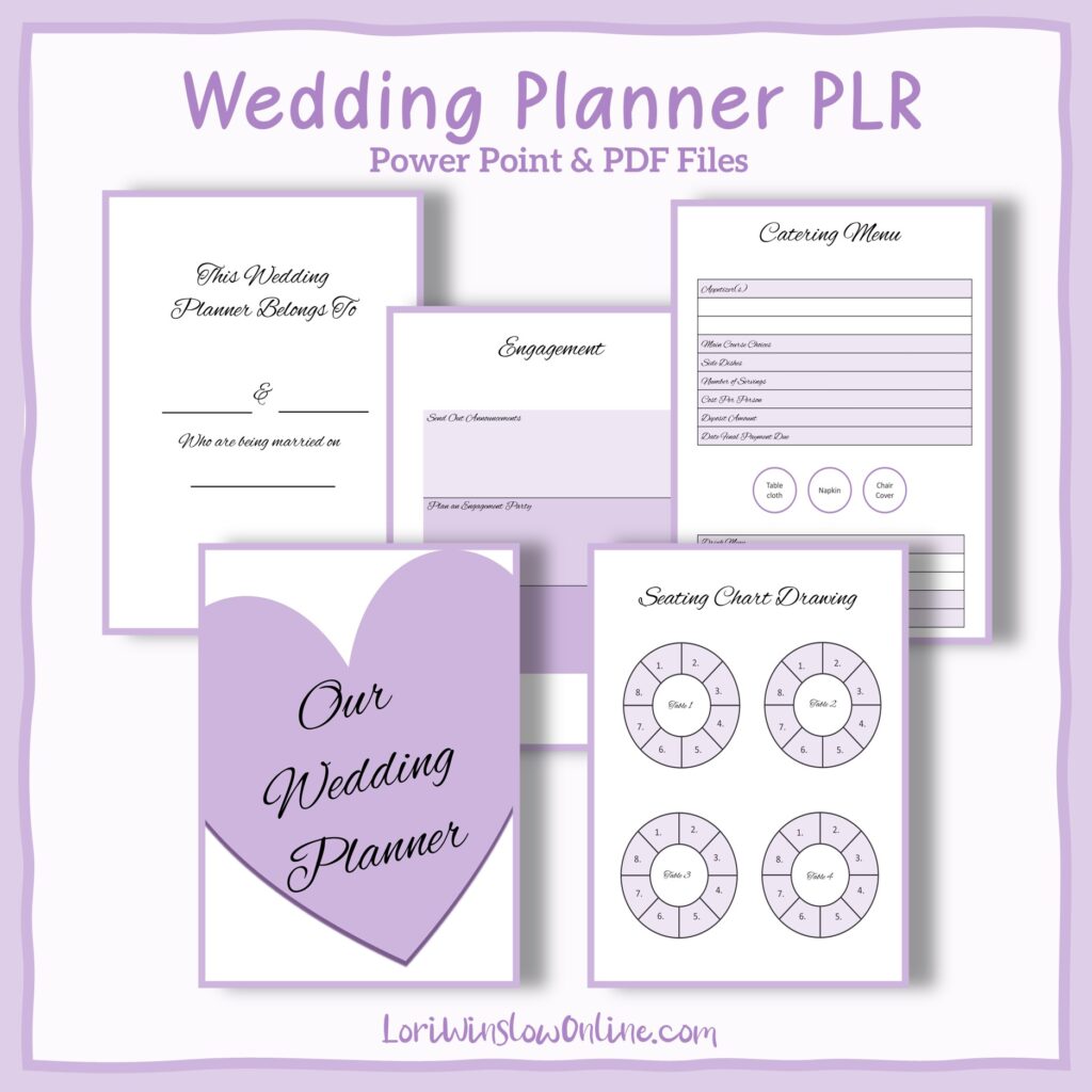 Purple Minimalist Printable Wedding Planner Mockup