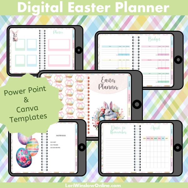 Easter Digital Planner Mockup for Power Point and Canva template
