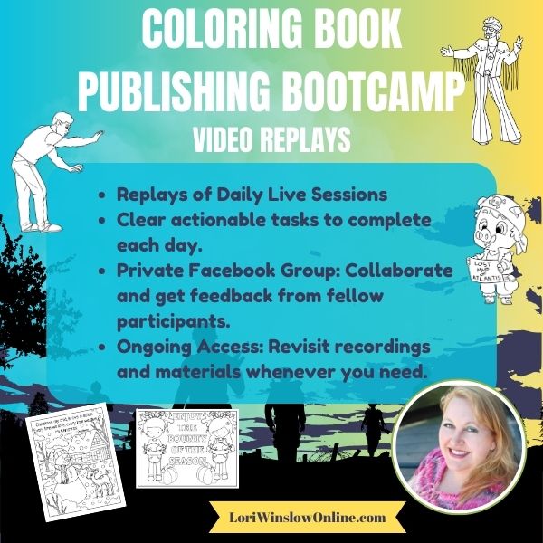 Coloring book publishing Bootcamp sales image